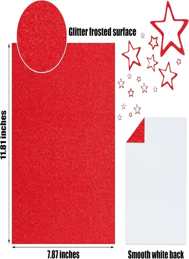Festiko® Red/Gold/Green/Silver Glitter Cardstock Sheets For Christmas (Pack of 20, A4, 250 Gsm), Premium Glitter Paper for Crafts, A4 Glitter Card Stock for DIY Projects - Image 2